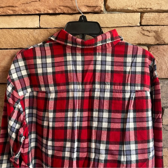 Jones New York Sport Red White Plaid Button Shirt Women Medium EUC - Picture 8 of 11